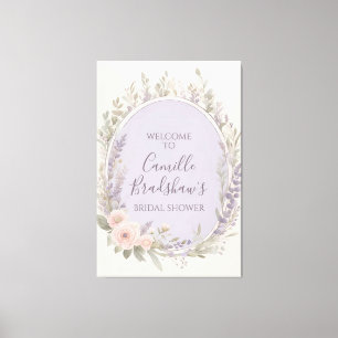 Lavender and Blush Floral Welcome Sign