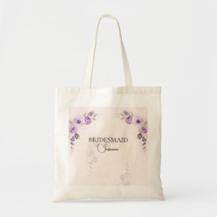 Lavender and Blush Rose Bridal Party Custom Tote Bag