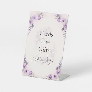 Lavender and Blush Rose Wedding Pedestal Sign
