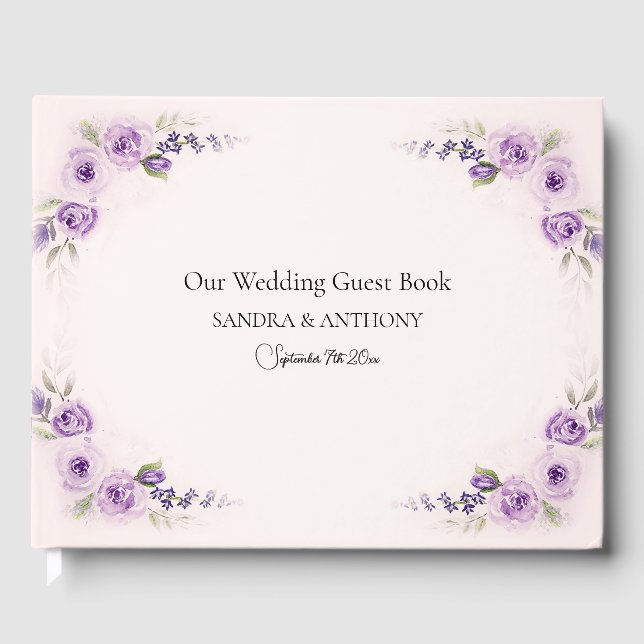 Lavender and Blush Wedding Guest Book (Front)