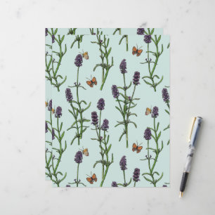 Lavender and butterflies on sea glass