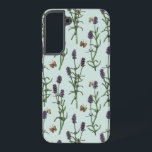 Lavender and butterflies on sea glass samsung galaxy case<br><div class="desc">Hand-painted watercolor and ink pattern with lavender and butterflies</div>
