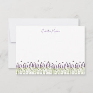 Lavender and butterflies personalized card