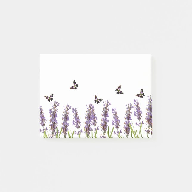 lavender and butterflies post-it notes (Front)