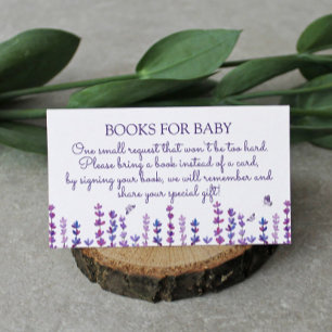 Lavender and Butterfly Watercolor Book Request Enclosure Card