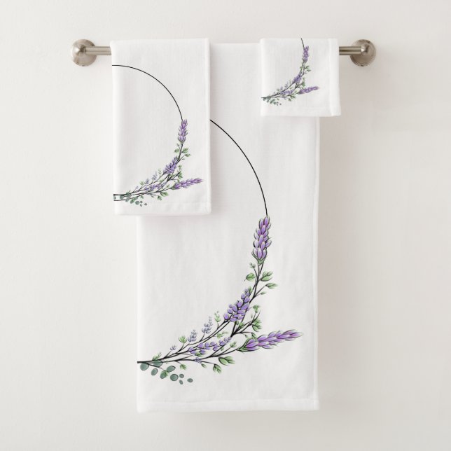 Lavender and Eucalyptus Bath Towel Set (Insitu)