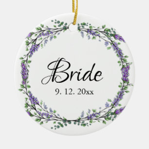 Lavender and Eucalyptus Bride Ceramic Ornament