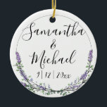Lavender and Eucalyptus Ceramic Ornament<br><div class="desc">An elegant and vintage design featuring eucalyptus and lavender painted in romantic watercolor. To get started changing the name, click on "Personalize this template" and edit the wording in the template boxes. To access the more advanced editing tools, scroll down to "Click to customize further". Once you are in Zazzle's...</div>