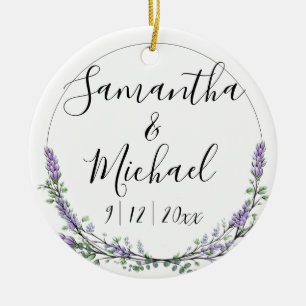 Lavender and Eucalyptus Ceramic Ornament