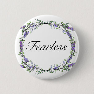 Lavender and Eucalyptus Fearless 2 Inch Round Button