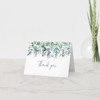 Lavender and Eucalyptus Floral Wedding Thank you  Card