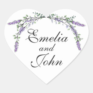 Lavender and Eucalyptus Heart Sticker
