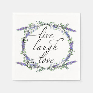Lavender and Eucalyptus Live Laugh Love  Napkin
