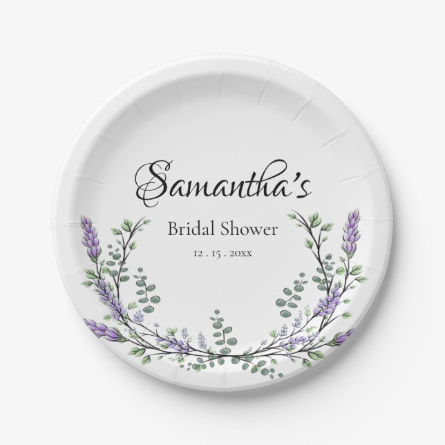 Lavender and Eucalyptus Paper Plate (Front)