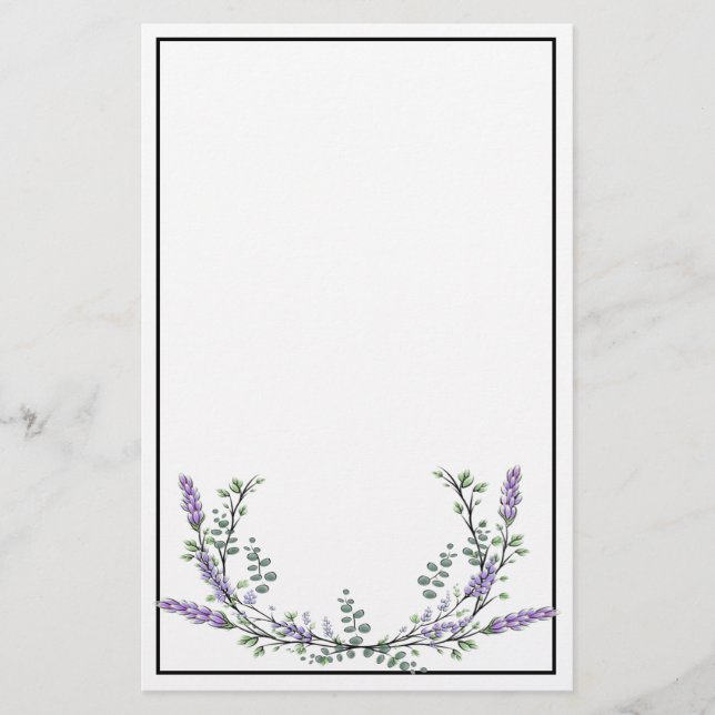 Lavender and Eucalyptus Stationery (Front)