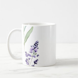 Lavender And Eucalyptus Watercolor Coffee Mug
