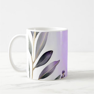 Lavender and Eucalyptus Watercolor Coffee Mug