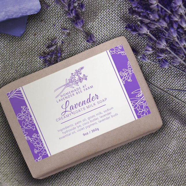 Lavender and goats milk soap purple white sticker (Creator Uploaded)