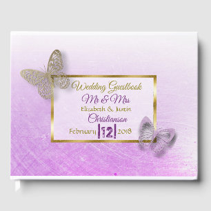 Lavender and Gold Butterfly Wedding Book