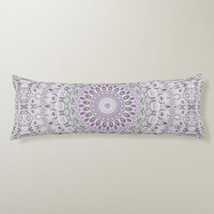 Lavender and Green Mandala Pattern Design Body Pillow