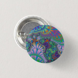 Lavender and Green Melt 1 Inch Round Button