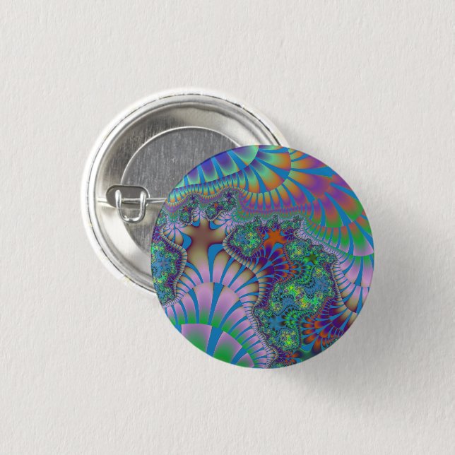 Lavender and Green Melt 1 Inch Round Button (Front & Back)