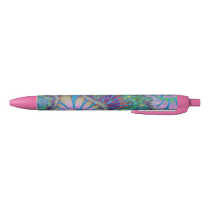 Lavender and Green Melt Black Ink Pen