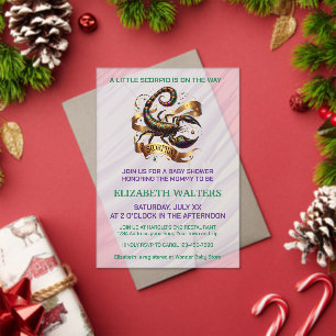 Lavender and Green Scorpio Zodiac Baby Shower Acrylic Invitations