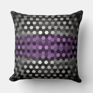 Lavender and Grey Hexagons Pattern Throw Pillow