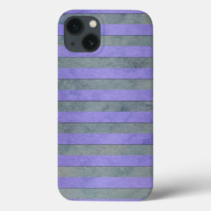 Lavender and Grey Watercolor Stripes Pattern iPhone 13 Case