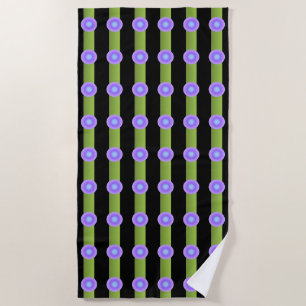 Lavender and Indigo Circles Minimalism Pattern Beach Towel