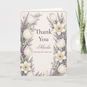 Lavender and Ivory Baby Shower Thank You Card