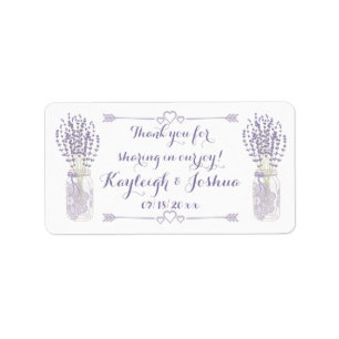 Lavender and Lace Wedding Favour Labels