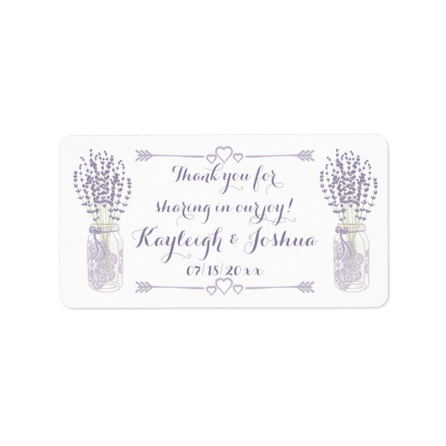 Lavender and Lace Wedding Favour Labels (Front)