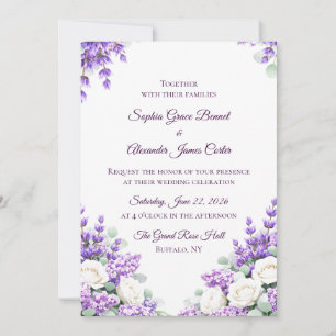 Lavender and Lilacs Wedding Invitation