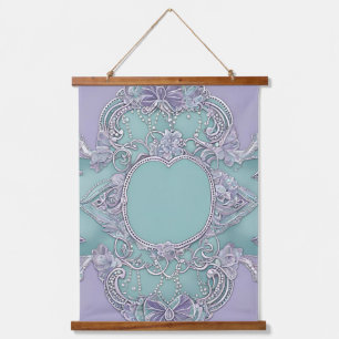 Lavender and mint green floral design AI art  Hanging Tapestry