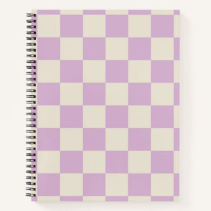 Lavender and Off White Checkerboard Notebook