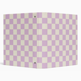Lavender and Off White Chequerboard Binder