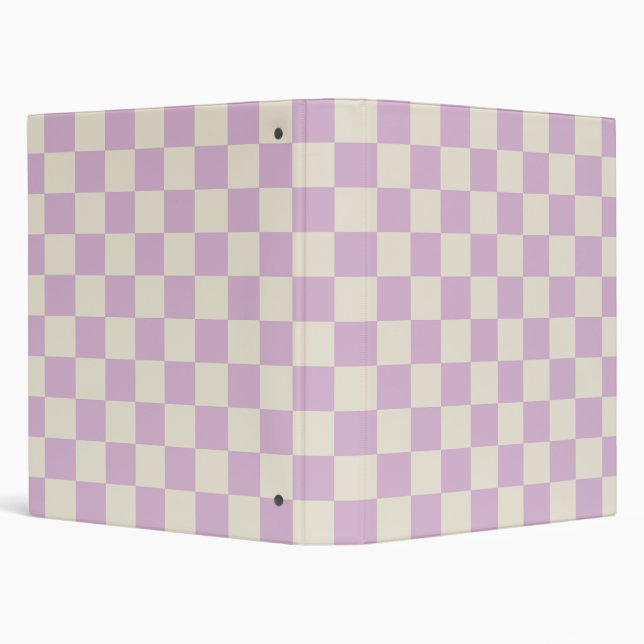 Lavender and Off White Chequerboard Binder (Background)