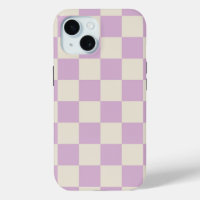 Lavender and Off White Chequerboard