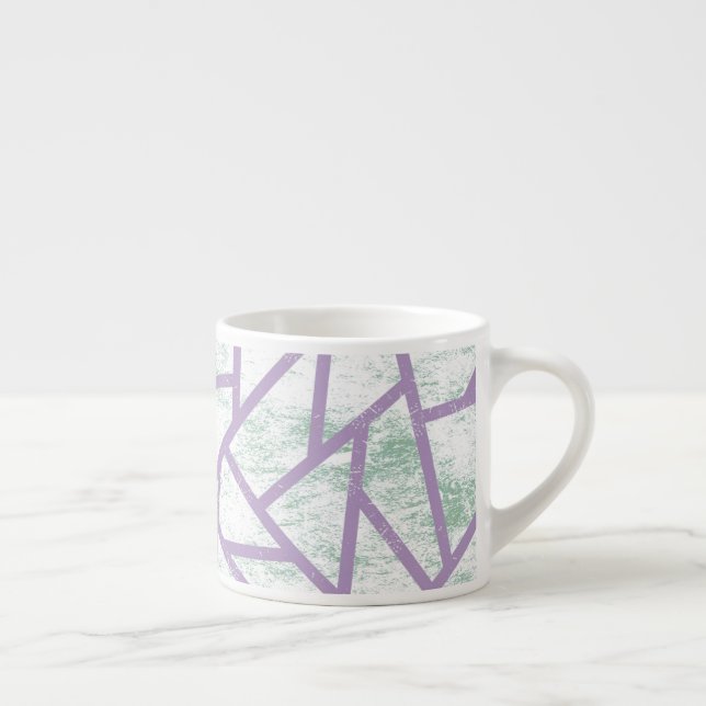 Lavender and pale green mosaic pattern espresso cup (Right)