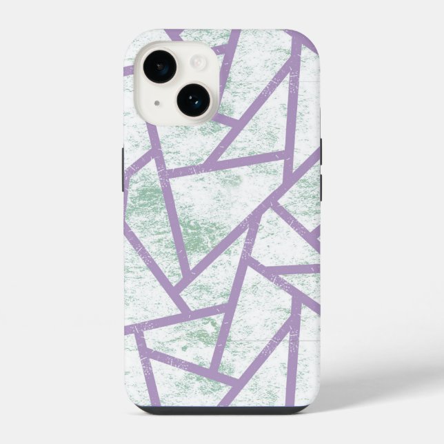 Lavender and pale green mosaic pattern iPhone case (Back)