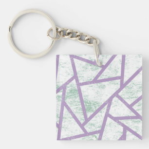 Lavender and pale green mosaic pattern keychain