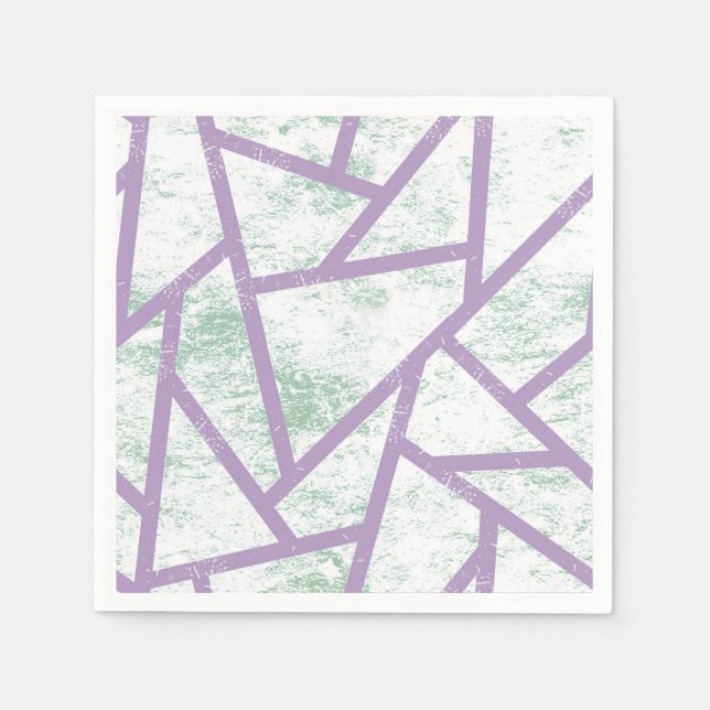 Lavender and pale green mosaic pattern napkin (Front)