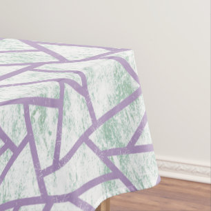 Lavender and pale green mosaic pattern tablecloth