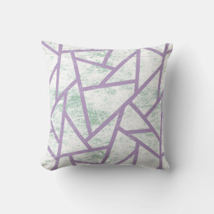 Lavender and pale green mosaic pattern throw pillow
