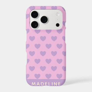 Lavender and Pink Hearts Pattern Personalized