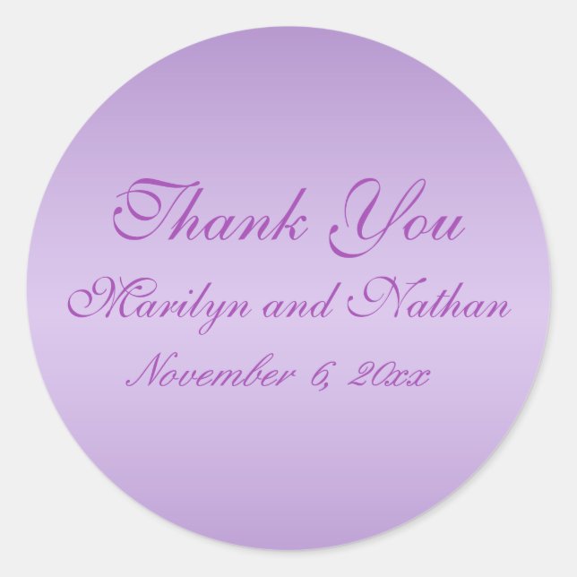 Lavender and Purple 1.5" Round Thank You Sticker (Front)