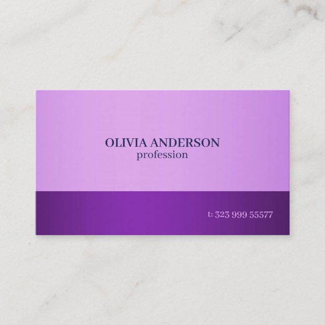 Lavender And Purple Background Business Card (Front)