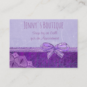 Lavender and Purple Bow Business Card